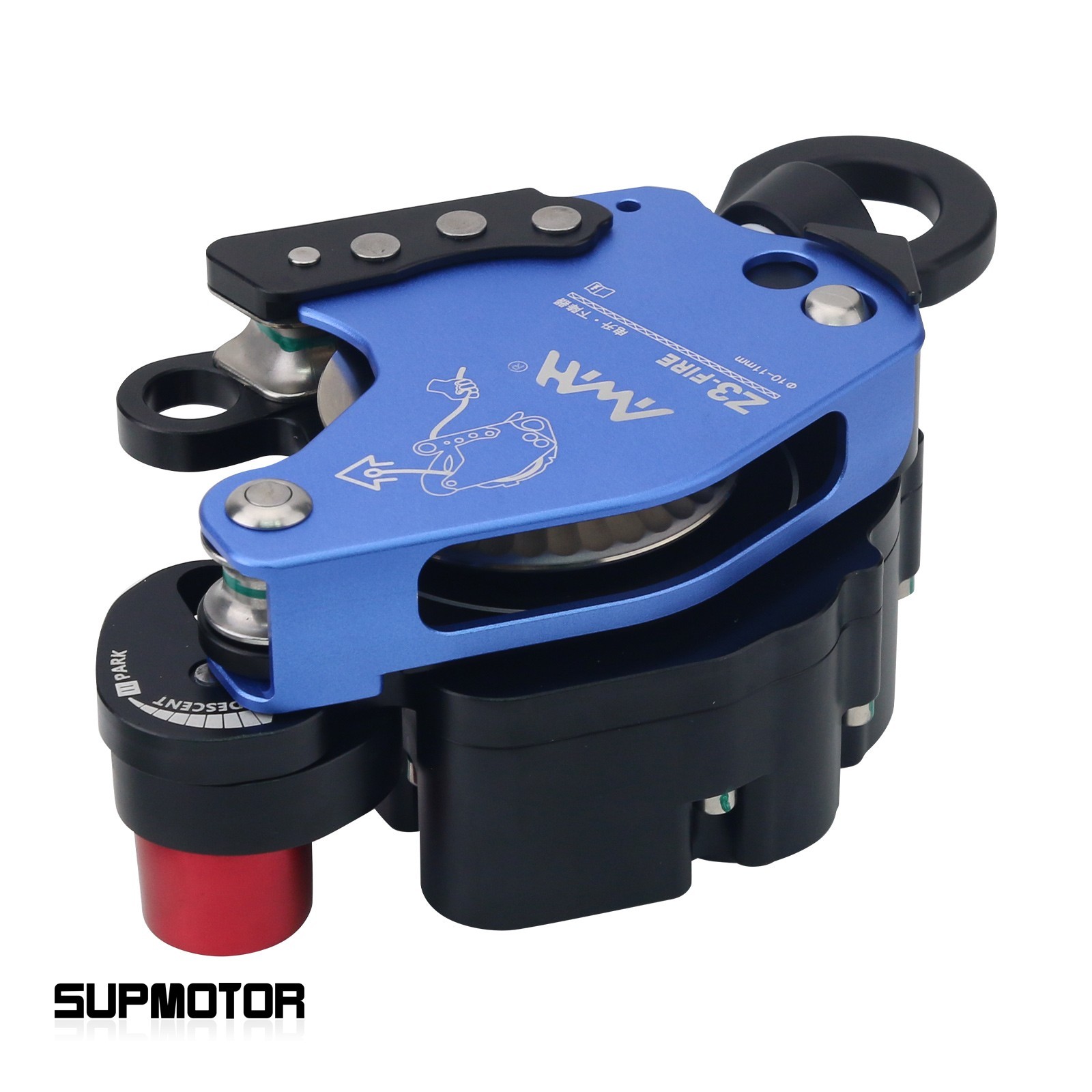 Z3-FIRE Blue Ascent Descent Device with Universal Joint Tool Box 30kg-285kg Load