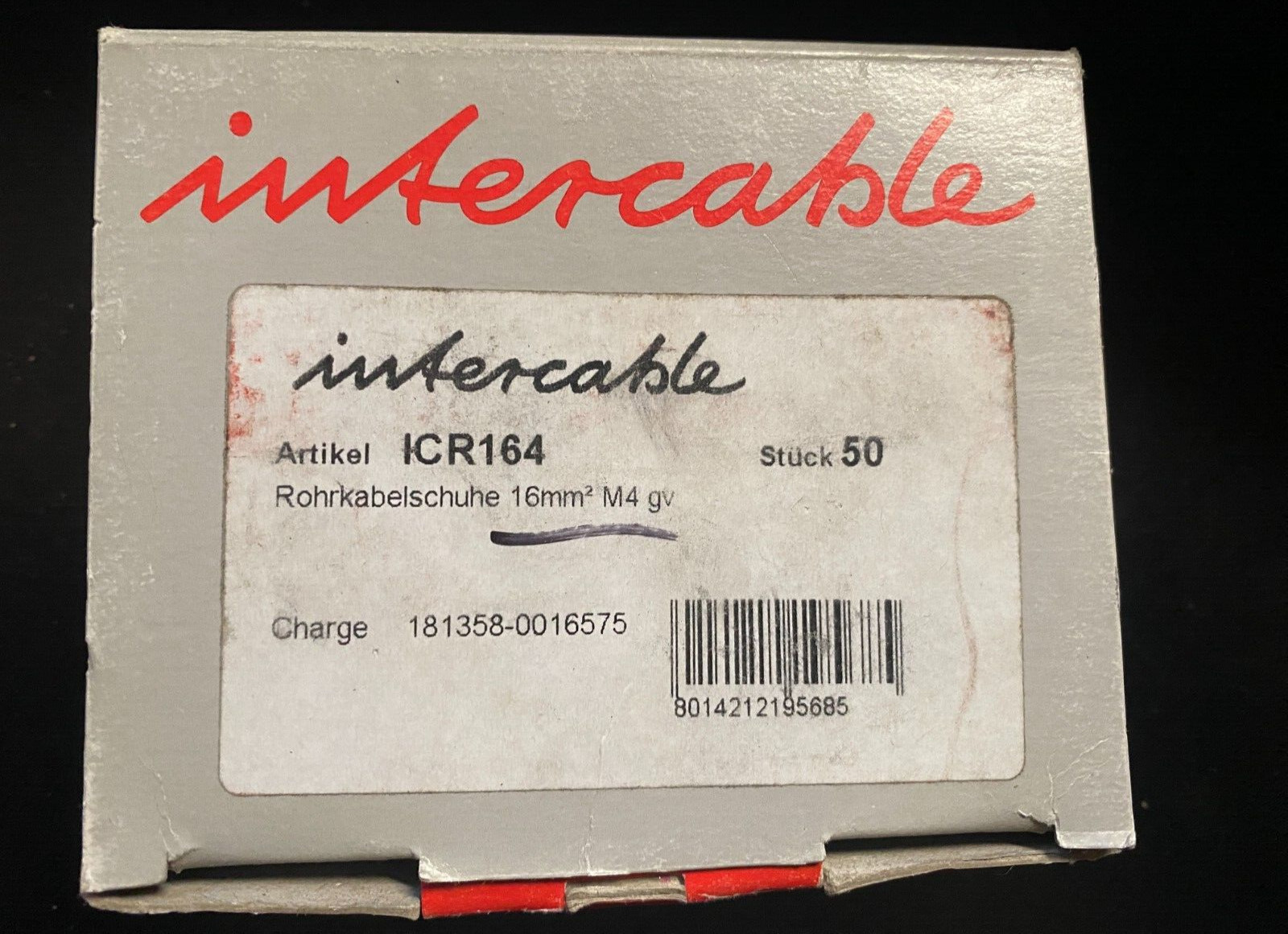 Intercable Tubular Cable Lug 16 sq.mm – M6 ICR164 – box of 50