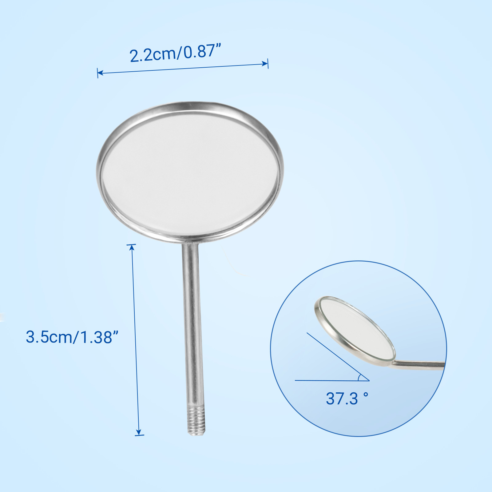 JMU 12 Pcs Dental Mouth Mirror heads Cone Socket # 5 Plain – Stainless Steel