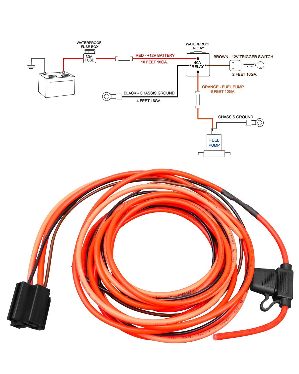 Electric Fuel Pump Relay Kit Fuel Pump Wiring Harness Kit Fit for 12V System …