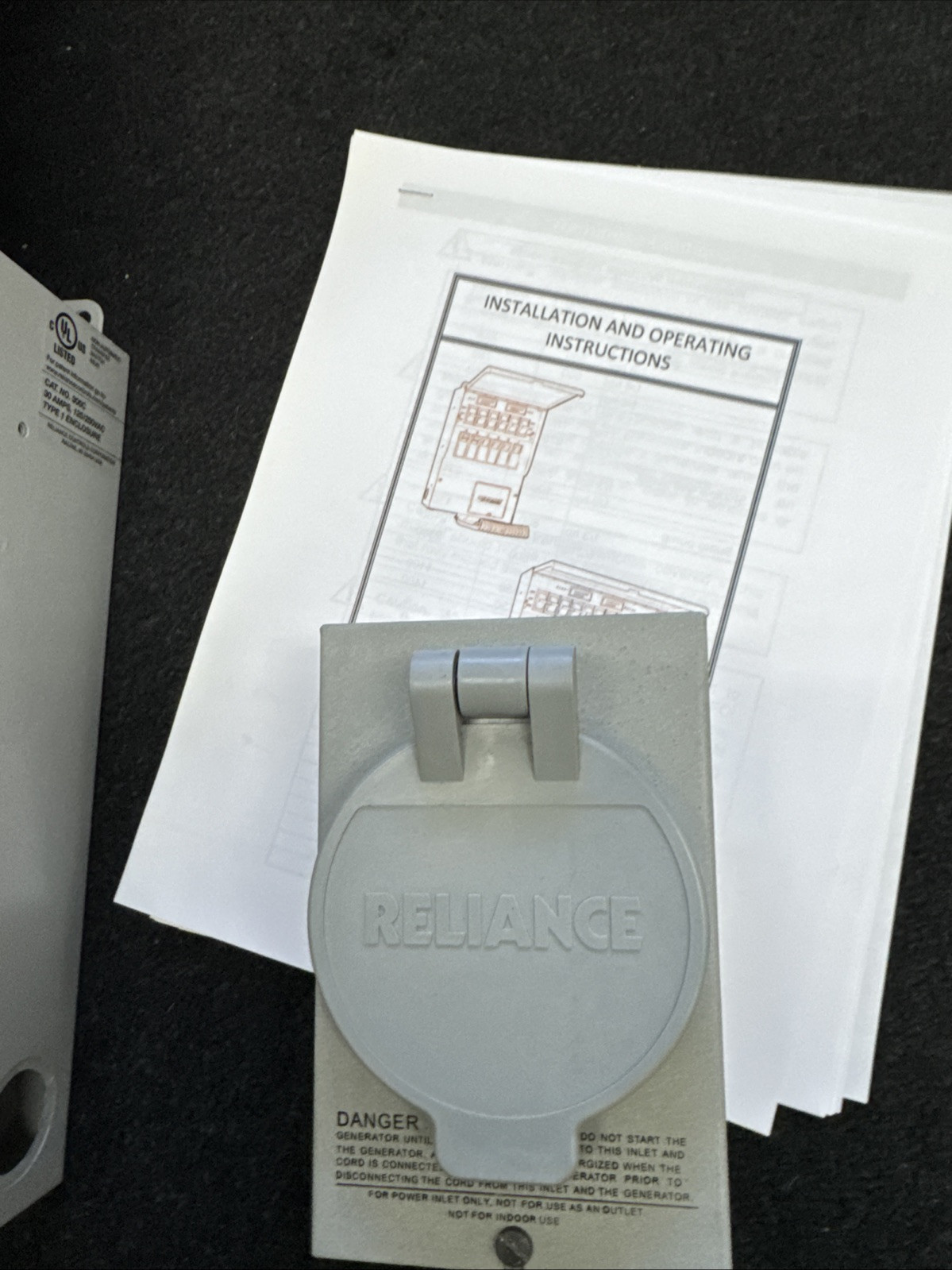 Reliance Controls Pro Tran 2 Generator Power Transfer Switch 6 Circuit W/Plug