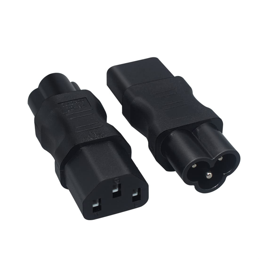 2 Pack IEC320 C6 To C13 Power Adapter 3 Pole Female To 3 Pin Male AC Plug