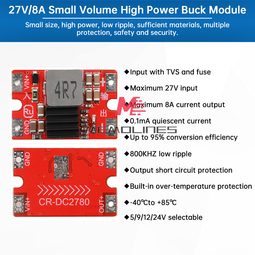 27V to 5V12V8A Mini DC-DC Step down Module Model Aircraft High Power Buck Module