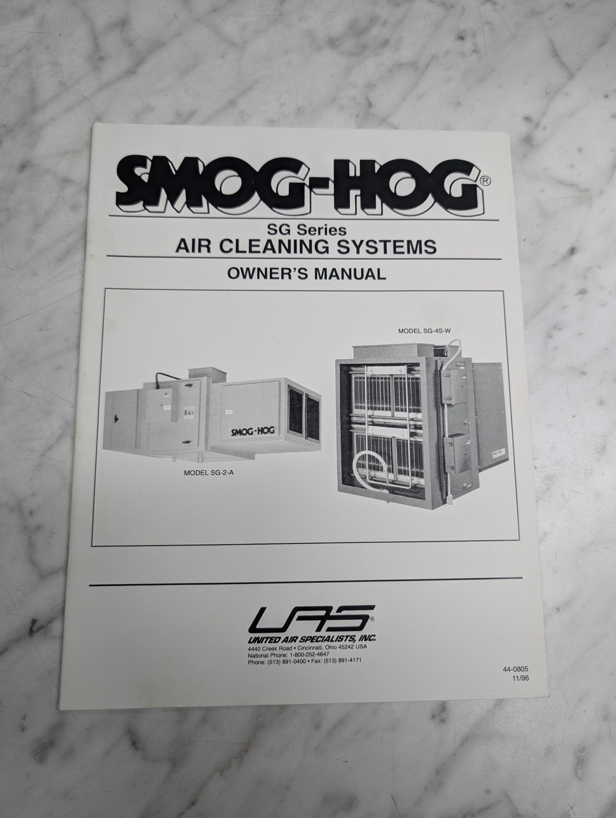 SMOG-HOG SG SERIES AIR CLEANING SYSTEMS OWNER’S INFORMATION MANUAL 1996