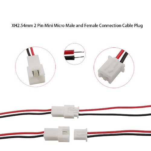 40 Pairs XH2.54mm 2 Pin Male Female Connector Plug Red Black Ter Size: 2.54 mm