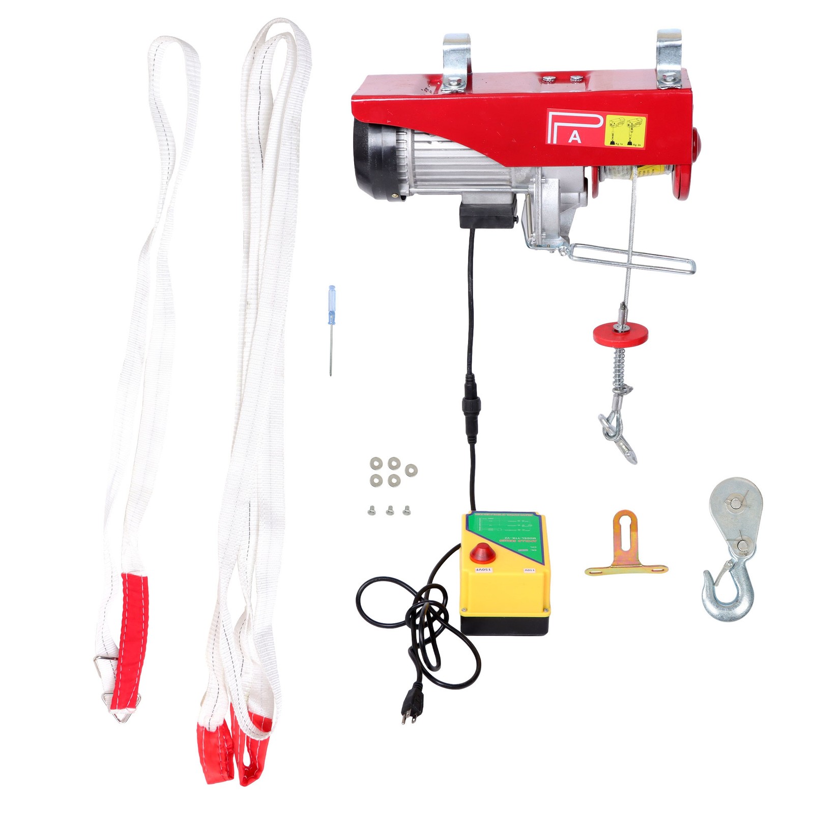 2200LBS 1600W Electric Steel Wire Winch with Wireless Remote Control 328ft/100m