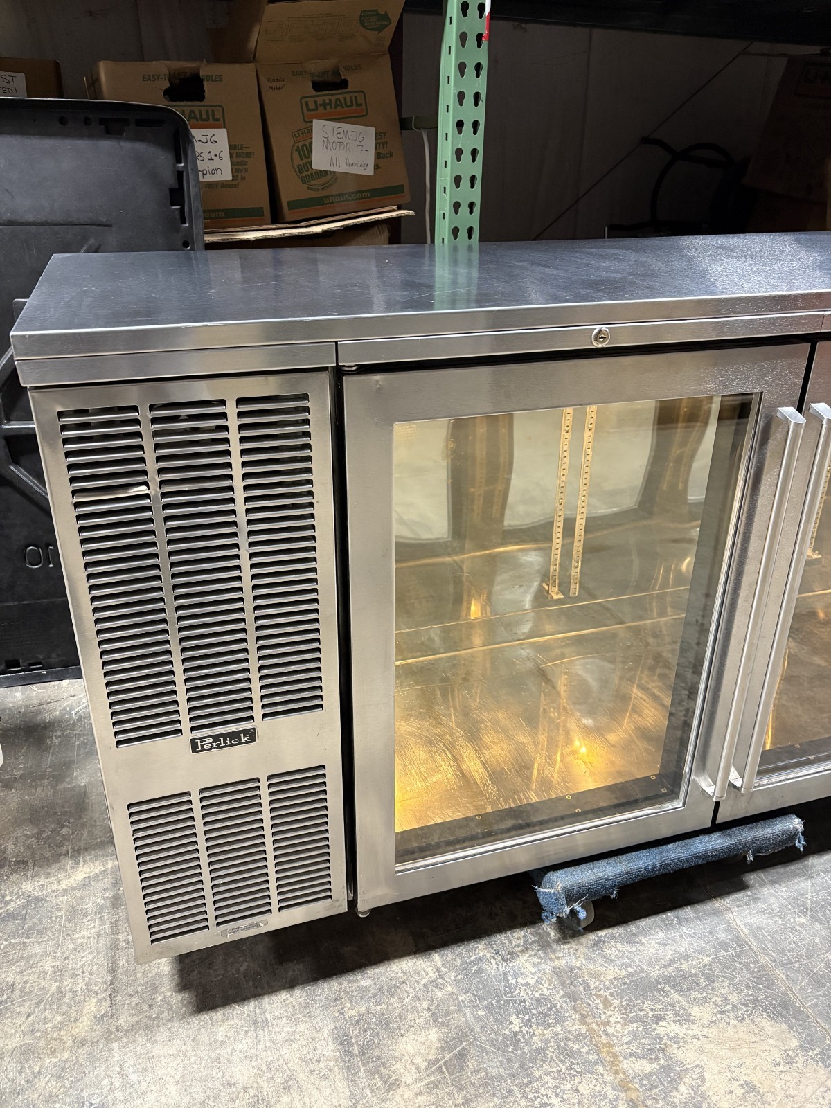 Perlick BBS108 108″ Back-Bar Refrigerator 4 Swinging Glass Doors, Stainless 120V