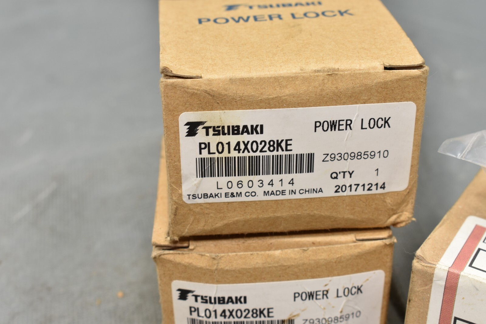 Lot Of 3 Tsubaki PL014X028KE, Power Lock, KE Metric Series, Torque 54ft-lb,