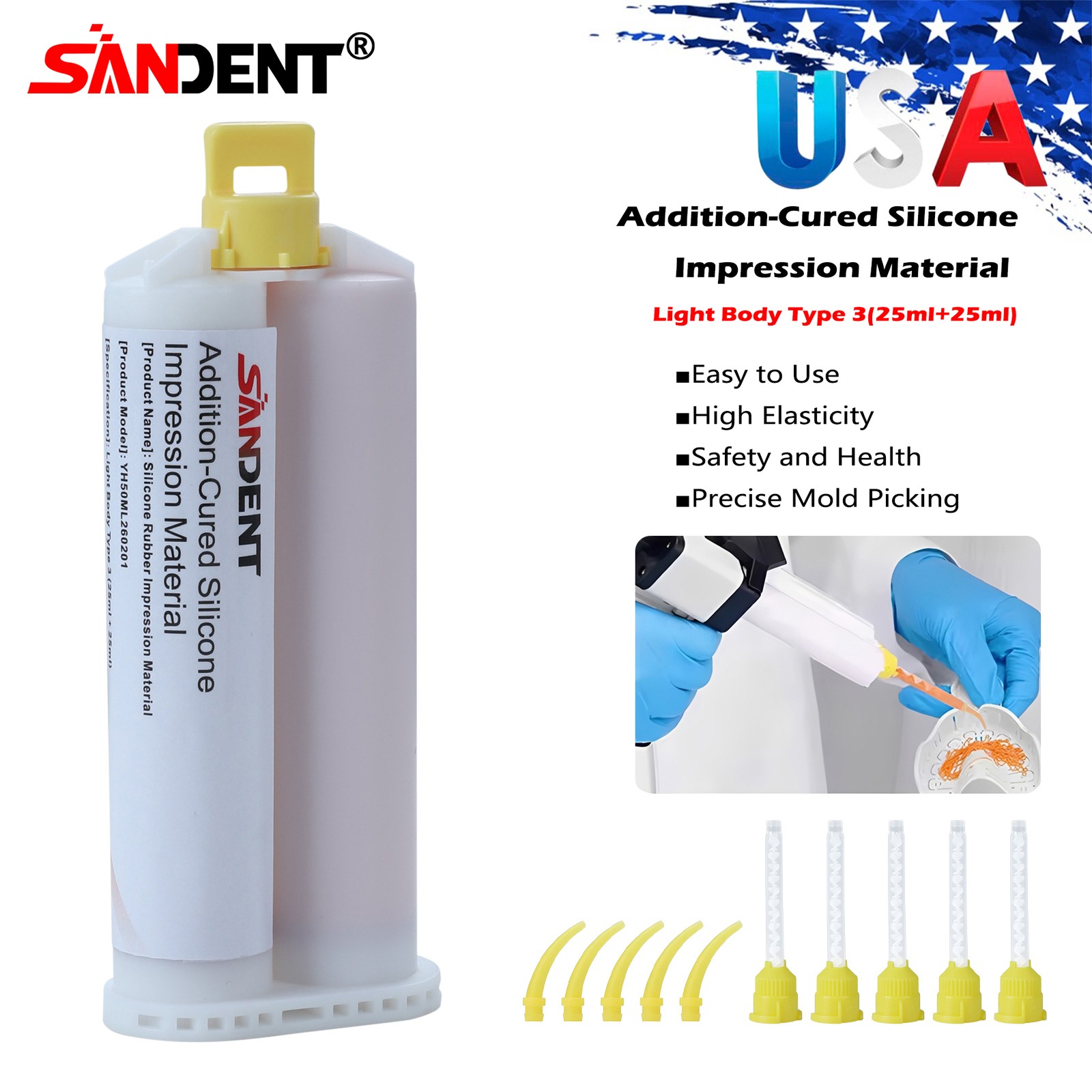 USA SEASKY Dental Low Slow Speed Handpiece Contra Angle Latch E-Type NSK