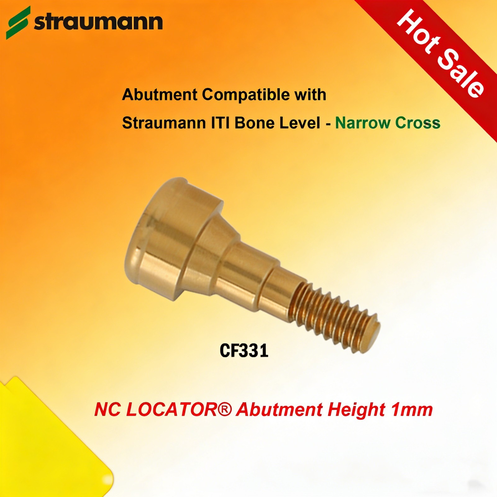 Dental Overdenture Locator Ti Abutment For Straumann Bone level Crossfit NC RC