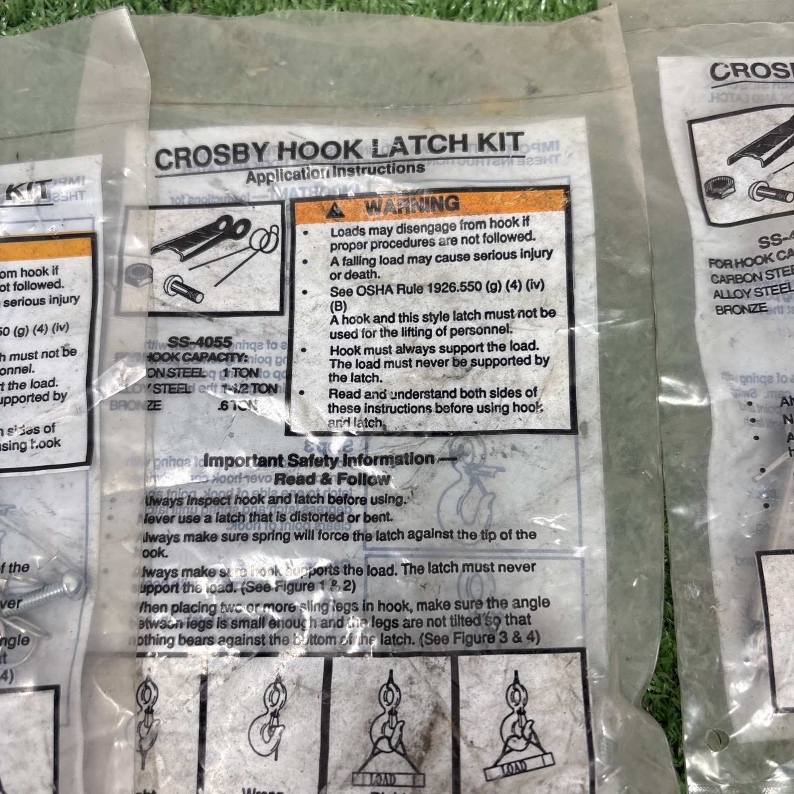 Crosby SS-4055 Hook Latch Kit Please Read Weight Capacity In Photos Plus Extras