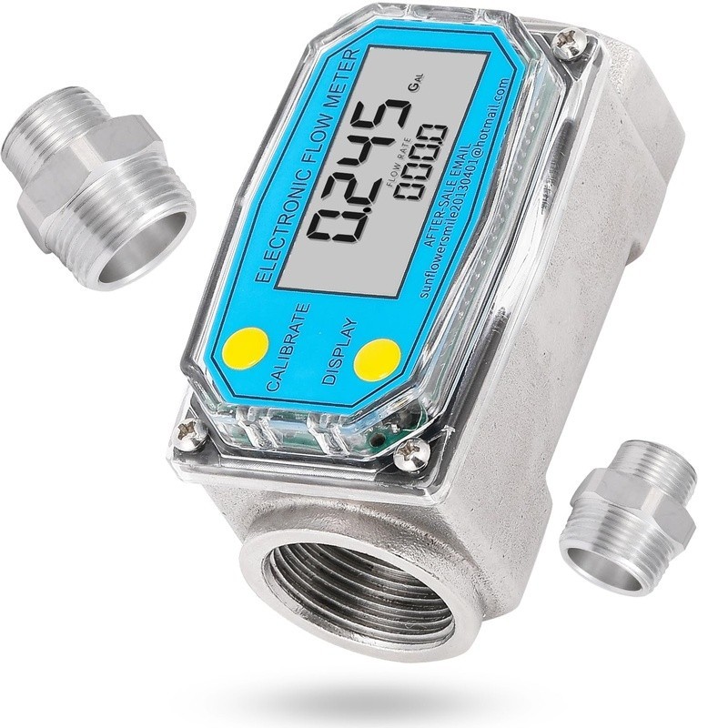 Water Flow Meter Gallons Liters Pints Quarts High Accuracy Multi-Display Durable