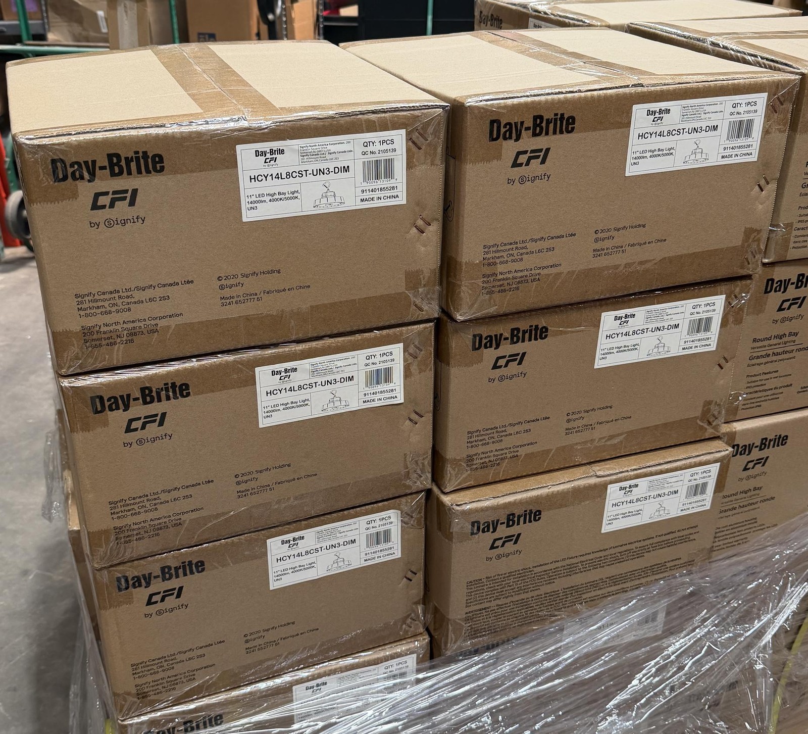 6 CFI Day-Brite High Bay LED 11″ 4000k/5000k Light Fixtures HCY14L8CST-UN3-DIM
