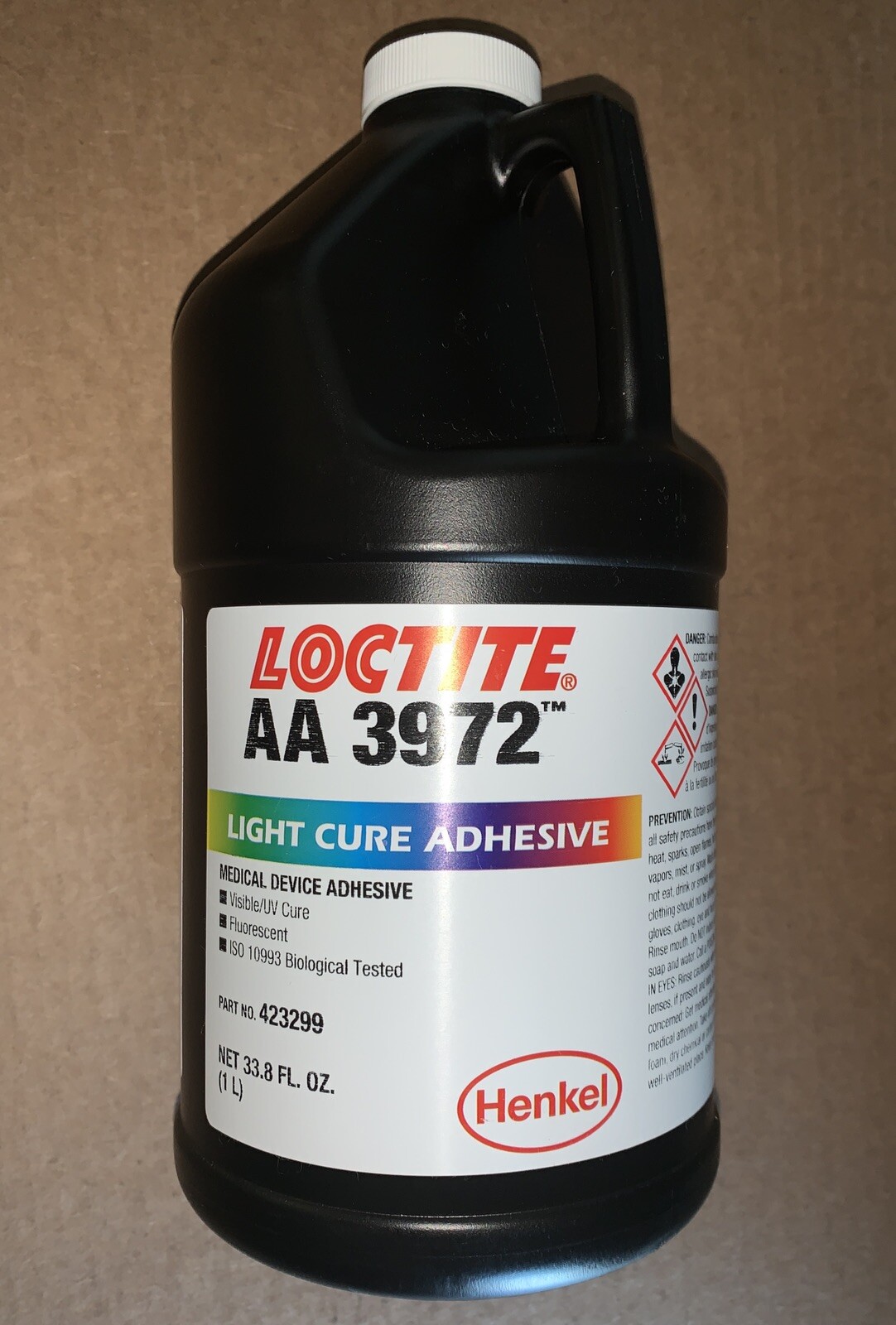 Loctite AA 3972 1 Liter Medical Grade – Light cure Adhesive Part No. 423299