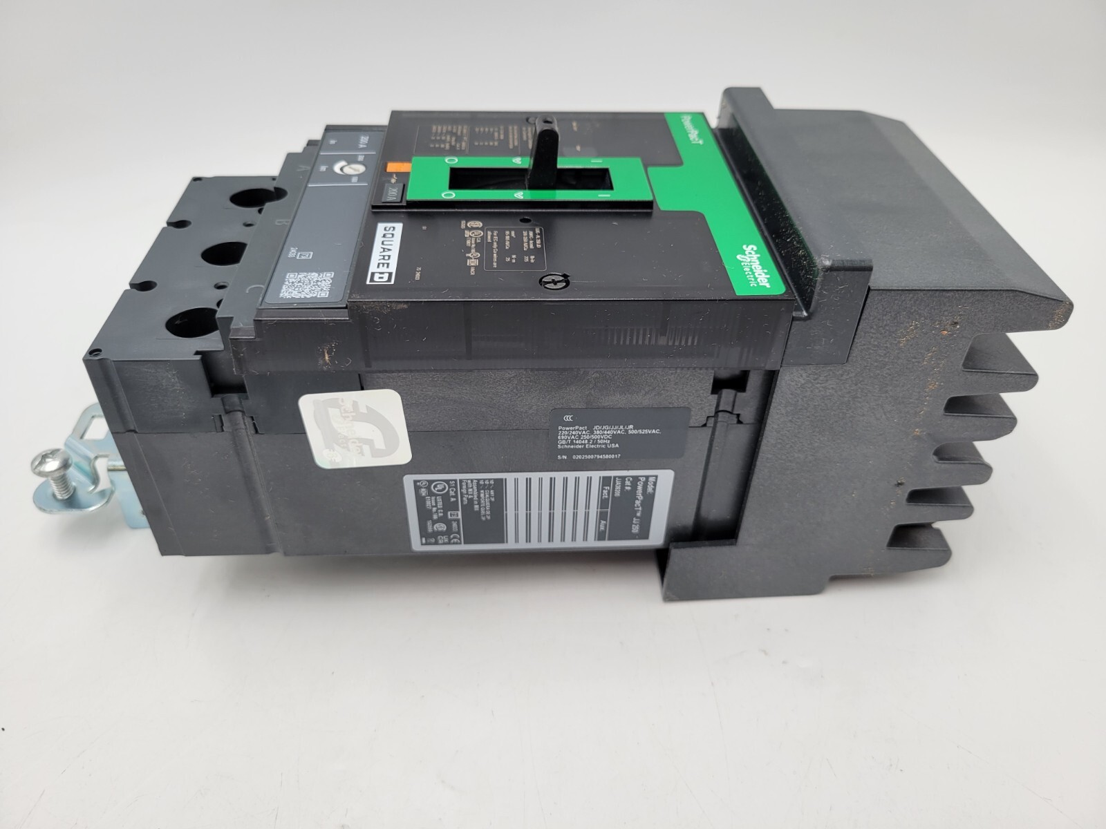 Square D JJA36200 PowerPact I-Line Circuit Breaker 200A 600VAC 3P 3PH Type JJA