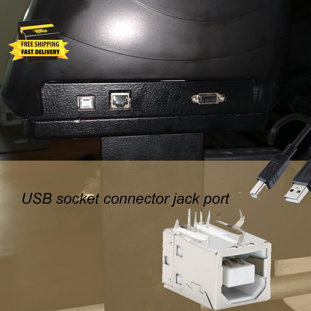 USB Type B Female Port 4-Pin 90 Degree B Solder Jack PCB Mount DIP Socket Connec