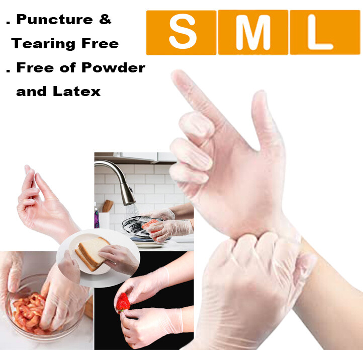10-2000 pcs Vinyl Gloves,Clear,S,M,L