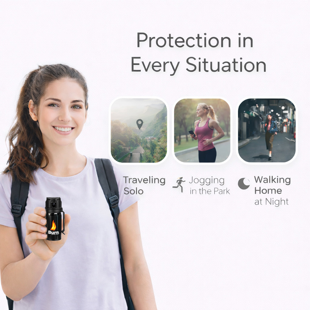 2 Pack Burn Pepper Spray 1.35oz Police Strength OC Personal Safety Self Defense
