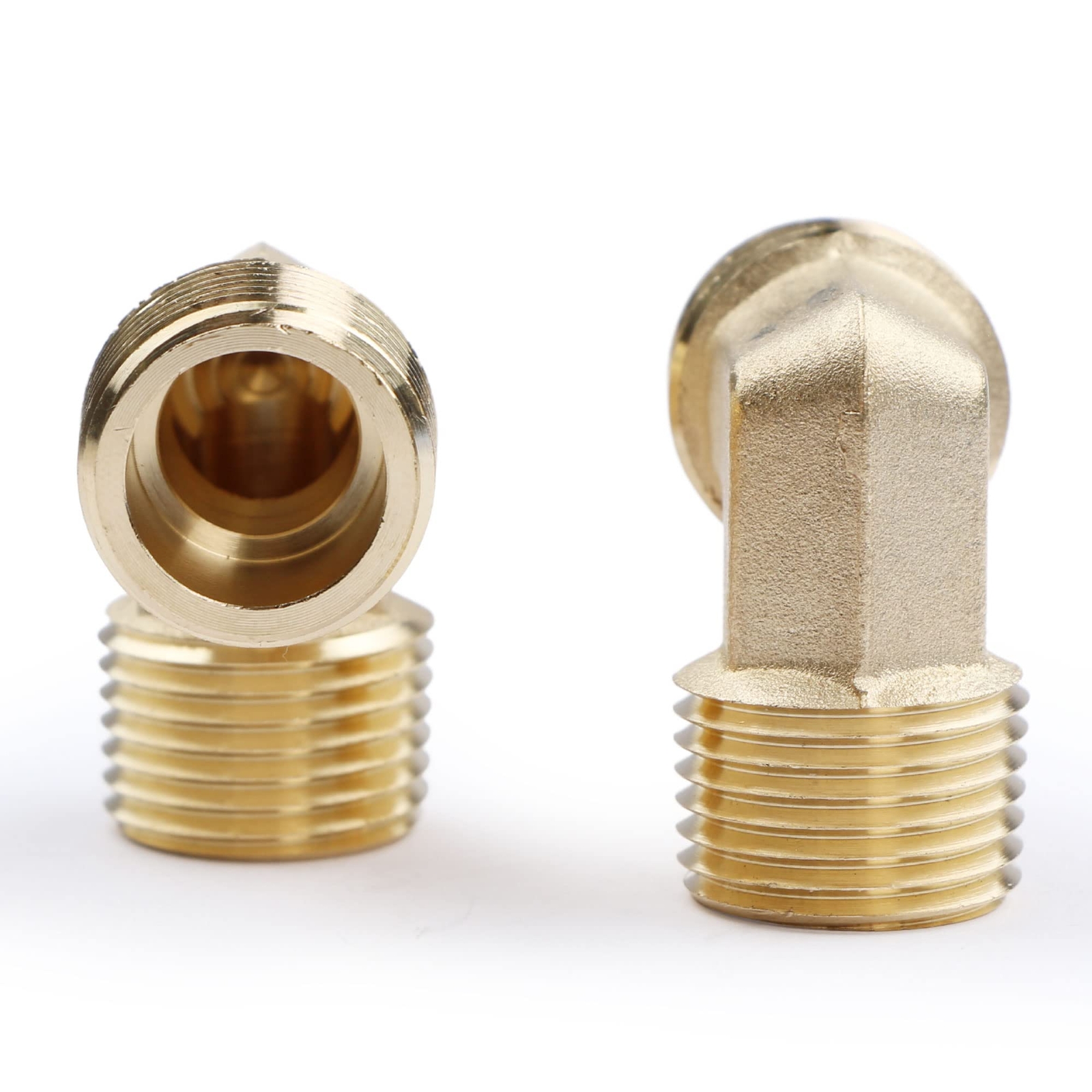 U.S. Solid 90 Degree Elbow Brass Fitting NPT 1/2″ Male x 1/2″ Male, 2pcs