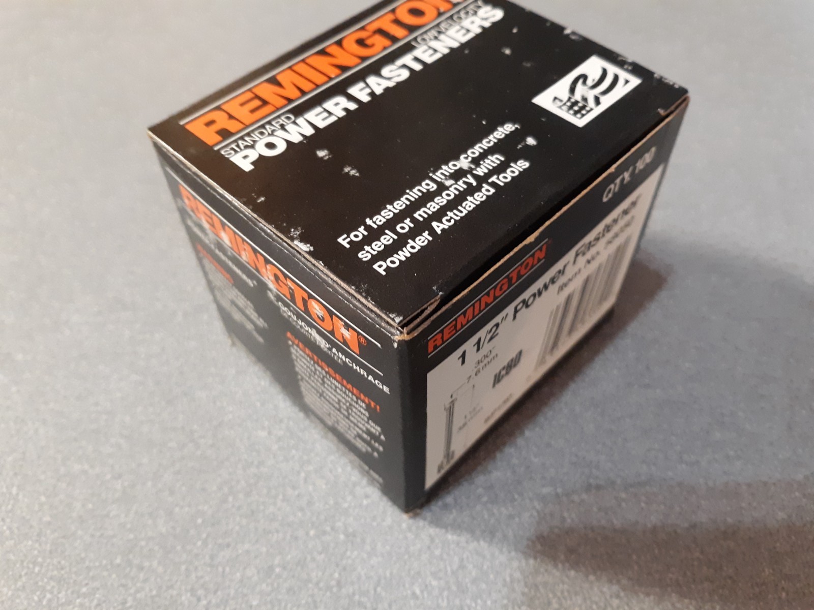 Remington 1 1/2″ fastener, box of 100
