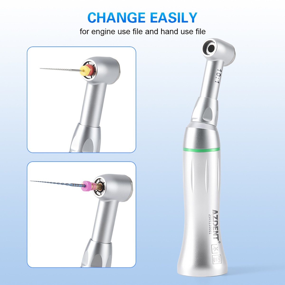 AZDENT Dental Endo Reciprocating Handpiece 10:1 Contra Angle Endodontic 60° M4