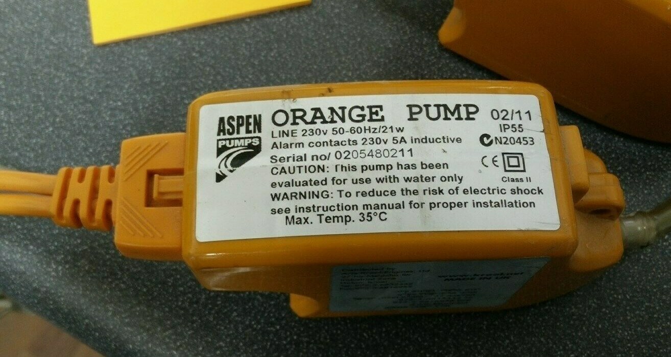 Aspen Pumps Orange Pump Line 230V 50-60Hz / 21W Alarm Contact 230V/5A Inductive