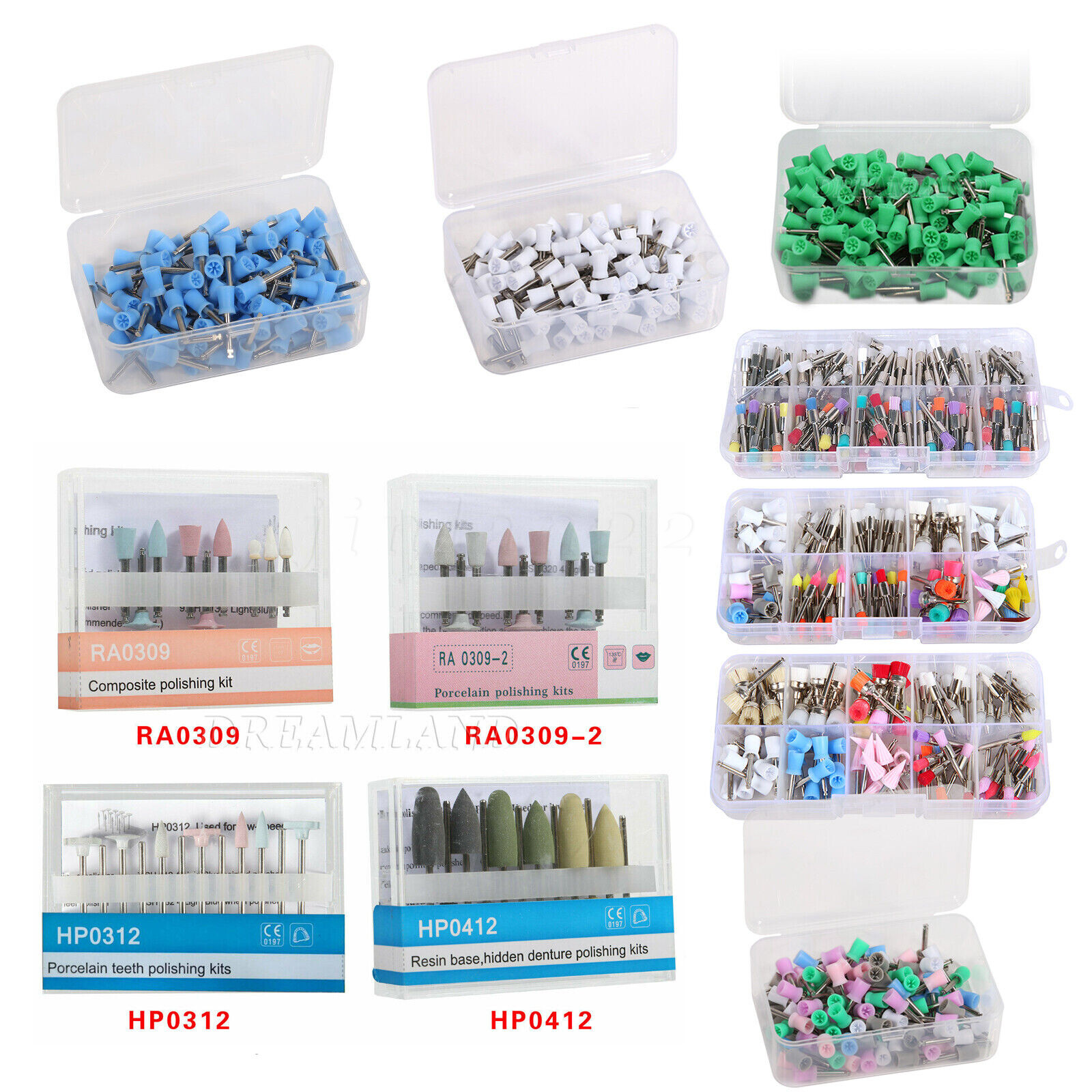 Dental Diamond Cups Composite Polishing Kit for Low Speed Handpiece CA/HP Burs