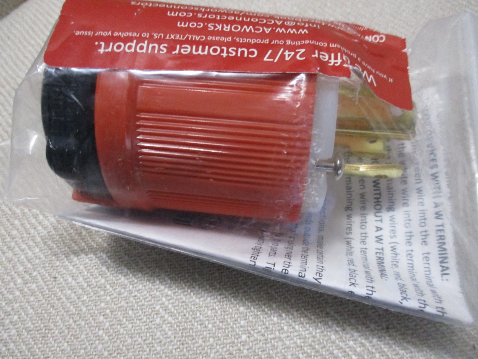 AC WORKS® NEMA L21-30P – 3-Phase 30A, 120/208V Locking Male Plug