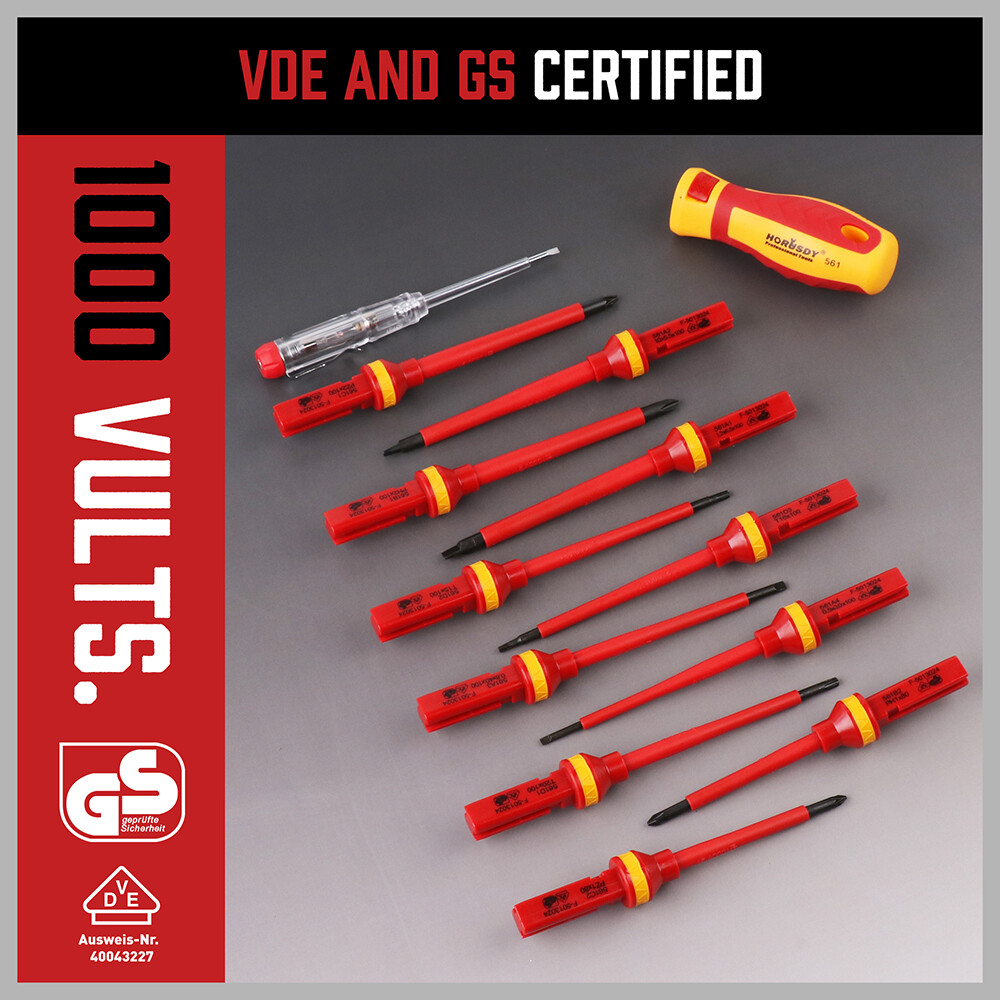 13PC 1000V Magnetic Insulated Electrician Screwdriver Set VDE-GS DIY Tool Kit