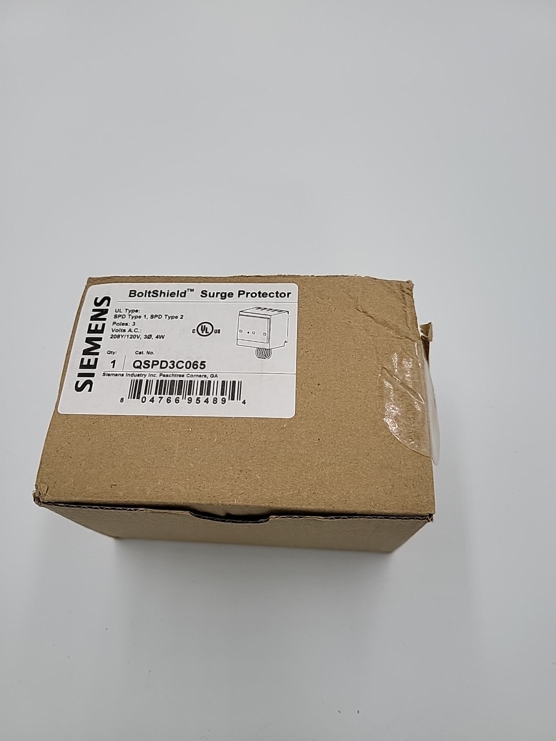 SIEMENS BOLTSHIELD Plug-in Surge Device 3-Pole 208y/120v,30,4w Qspd3c065