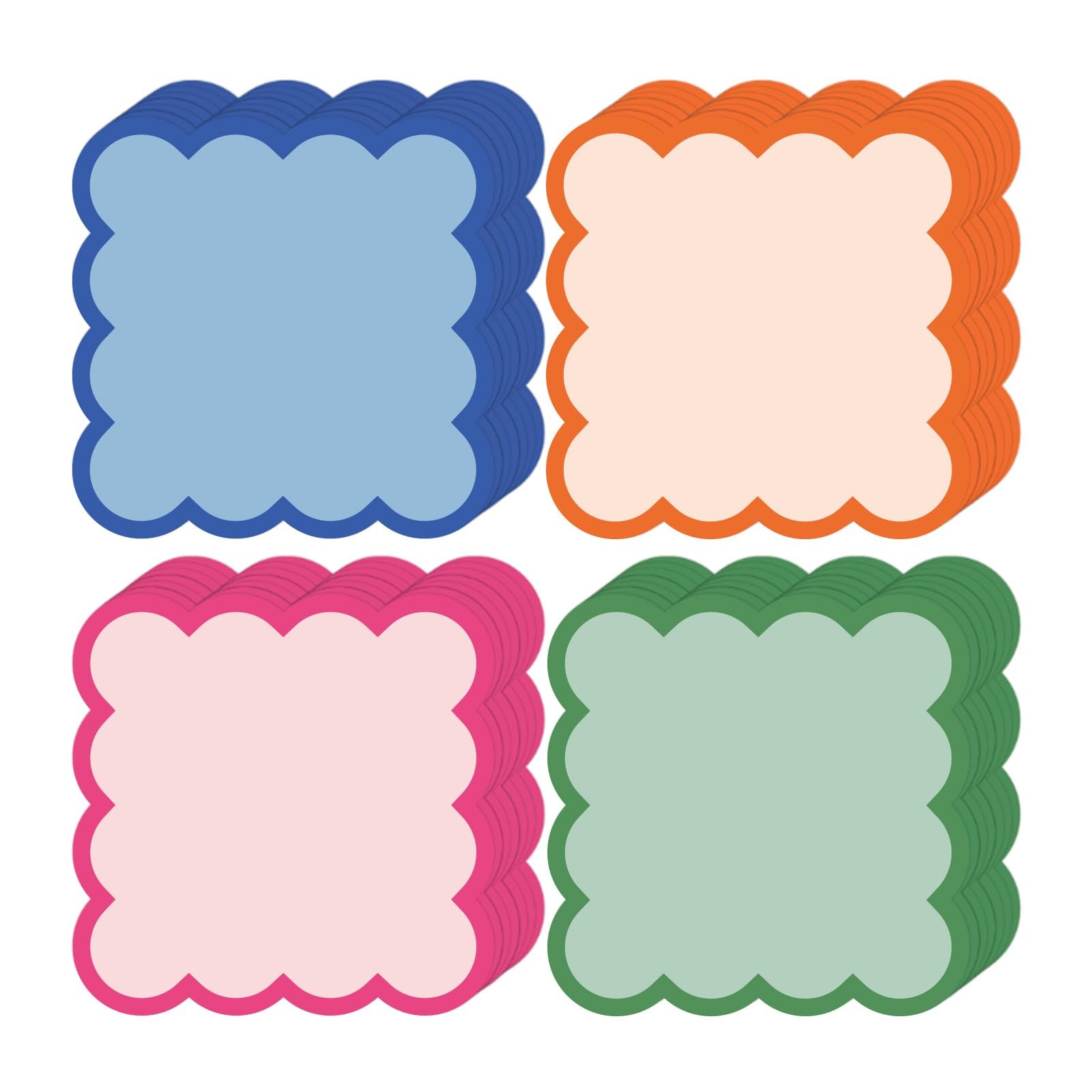 JarThenaAMCS 16 Pack Scalloped Sticky Notes Colorful 3 x 3 inch, Multicolor