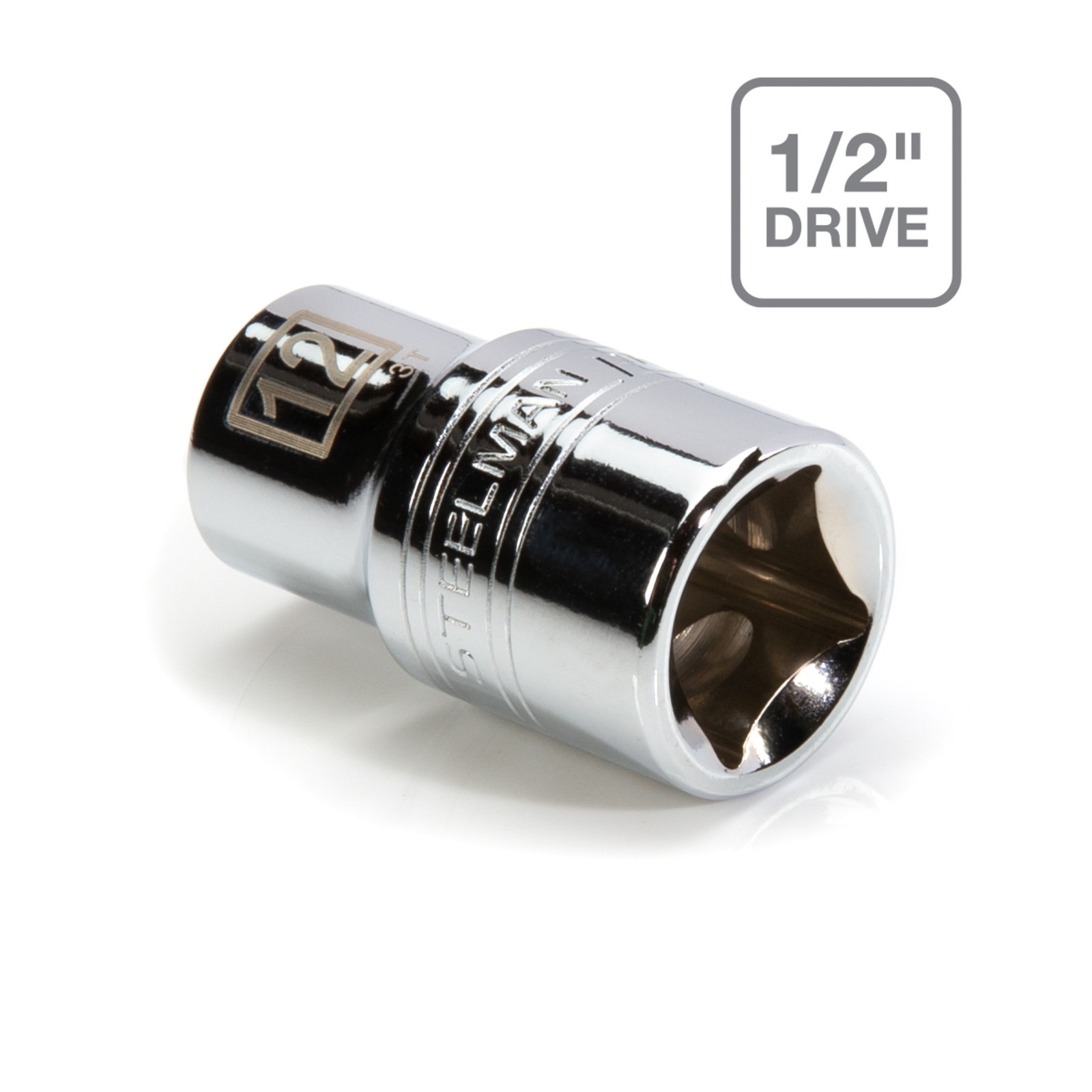 STEELMAN PRO 1/2-Inch Drive x 12mm Shallow 6-Point Metric Socket, 78309