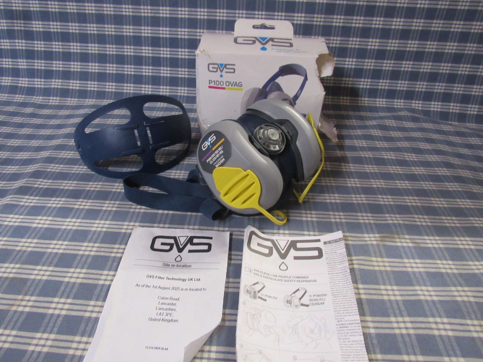 GVS Elipse P100 HalfMask Respirator Size M/L Distressed Box. FAST FREE SHIPPING.