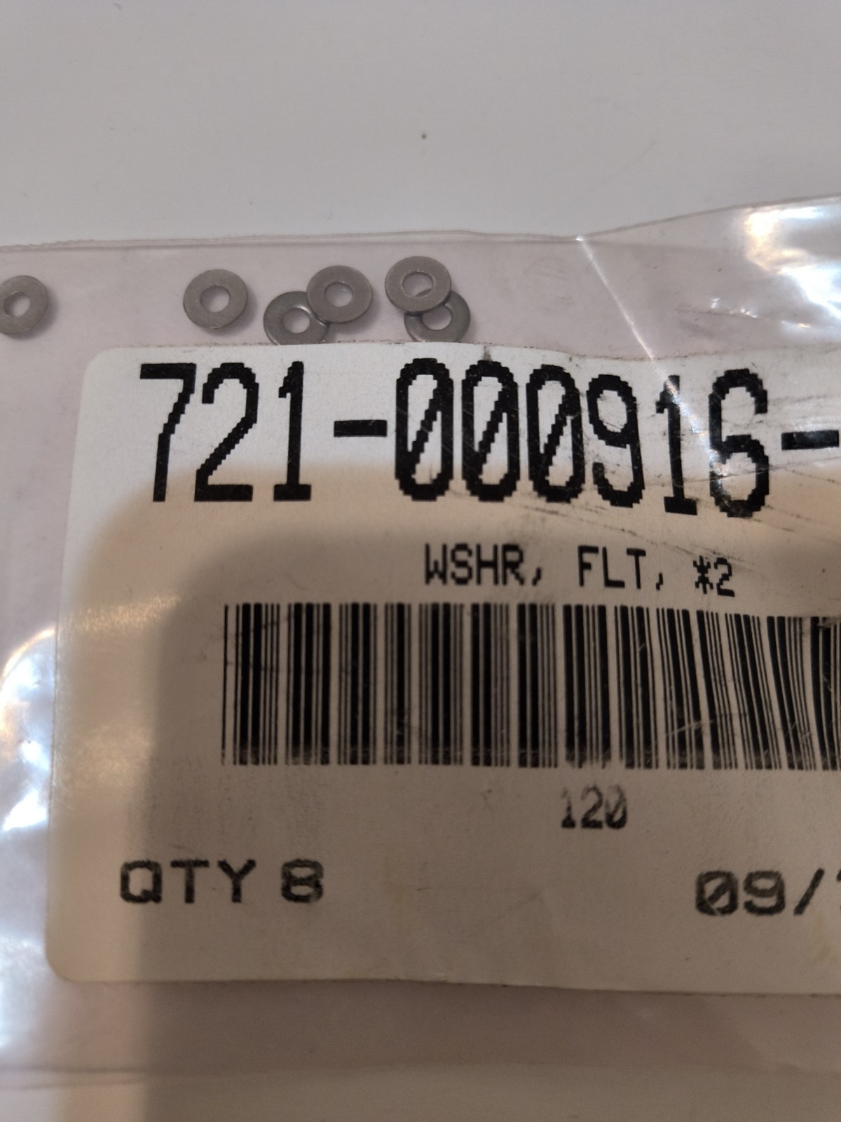 Lam Research Washer Part # 721-000916-001 – Factory Sealed Hardware OEM Pk/8