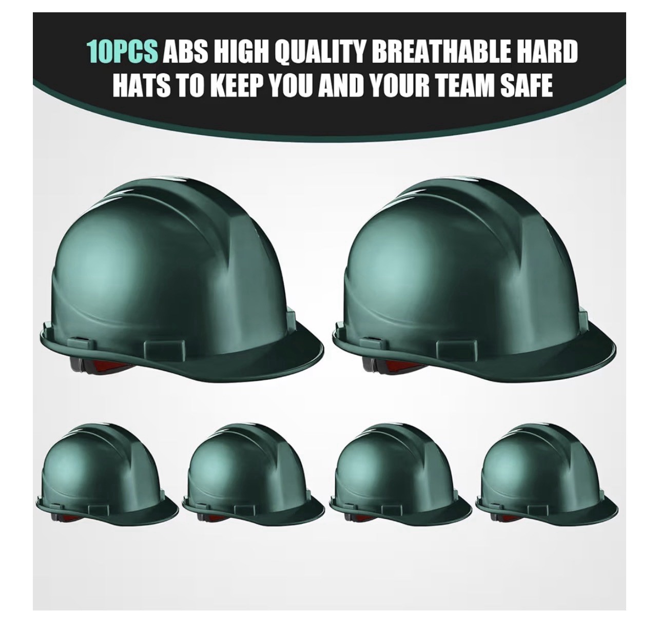 10 Pcs 4 Pt. Suspension Hard Hat Construction Safety Helmets Adjustable Straps