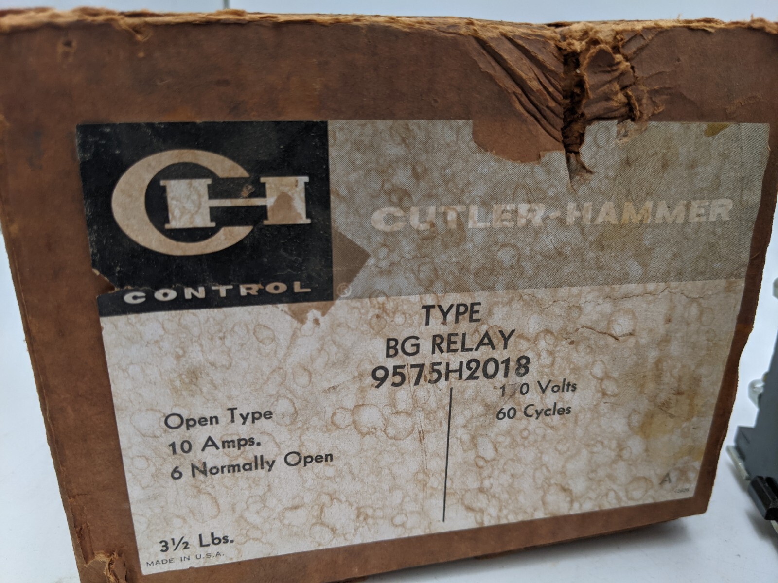 Cutler-Hammer 9575H2018 Relay 6 Normally Open 600V 10A Coil 208/220V 60 Cycles