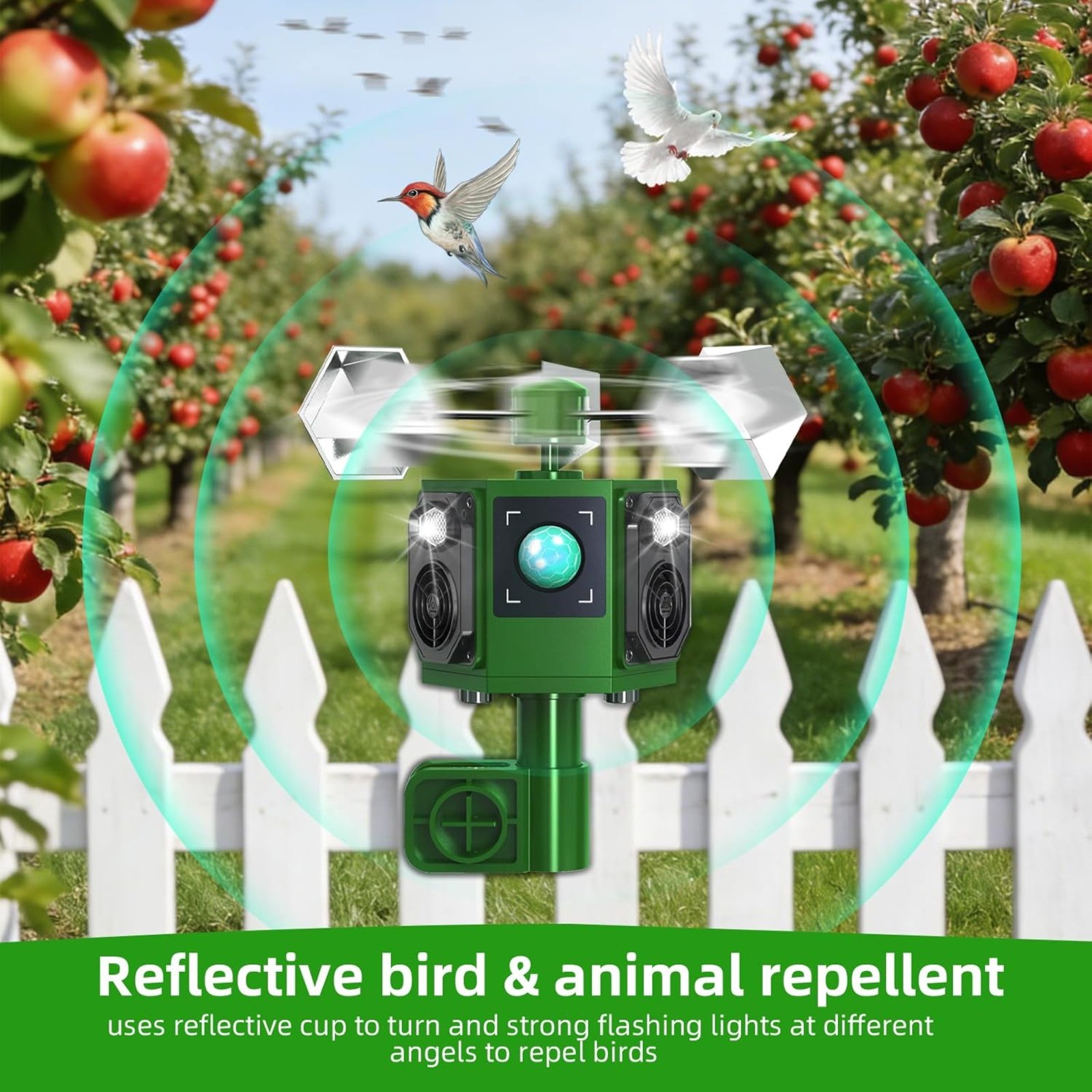 Bird Repeller Outdoor Sound Wave, Ultrasonic Deterrent for Home Garden