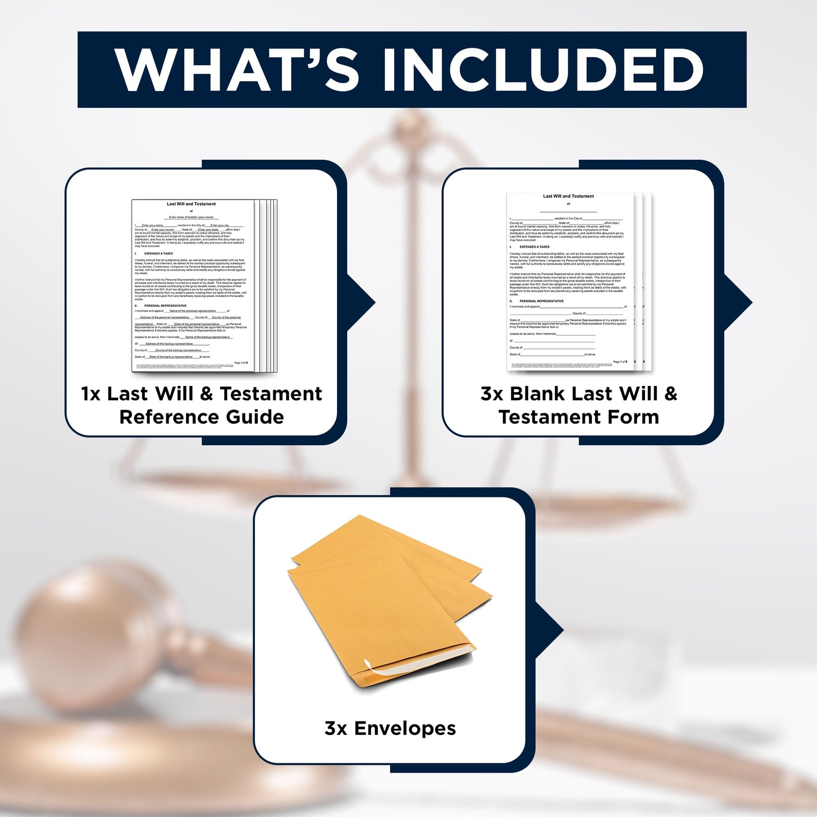 2026 3 Pack Last Will and Testament Kit: Blank Legal Last Will Testament Forms,