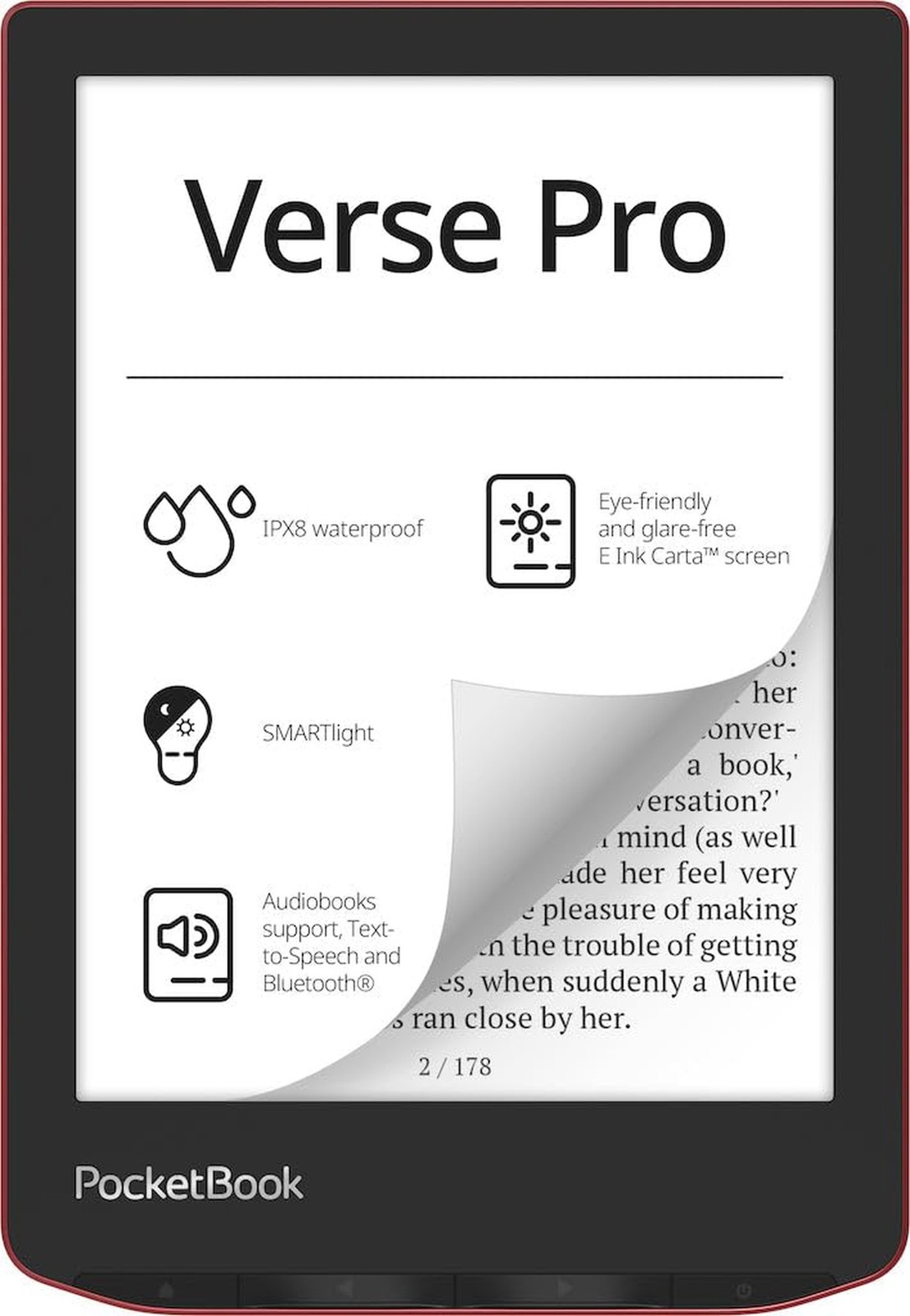 PocketBook Verse Pro E-Reader Waterproof | Eye-Friendly 6» E-Ink Carta™ H