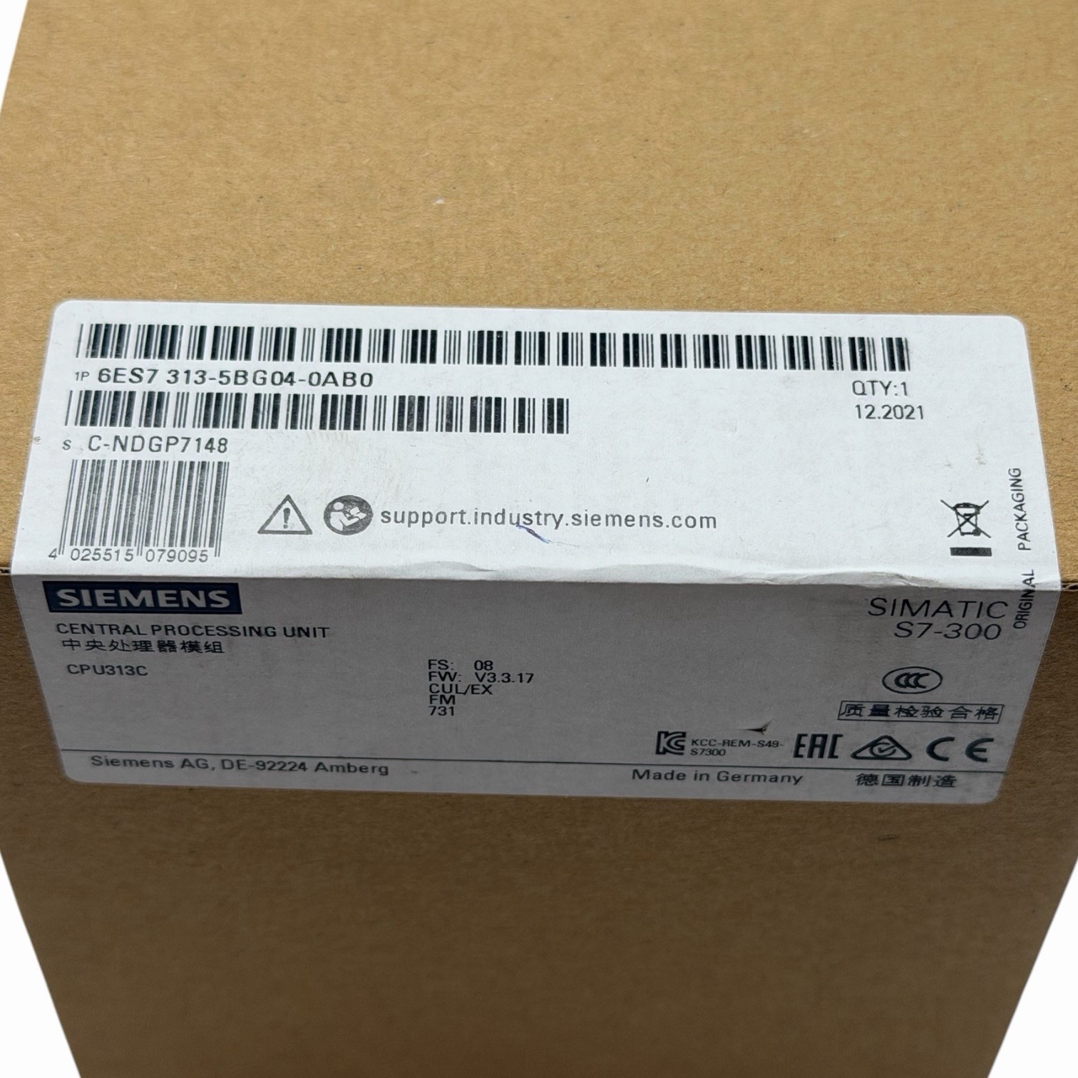 Siemens Simatic S7-300 6ES7313-5BG04-0AB0 CPU313C 6ES7 313-5BG04-0AB0