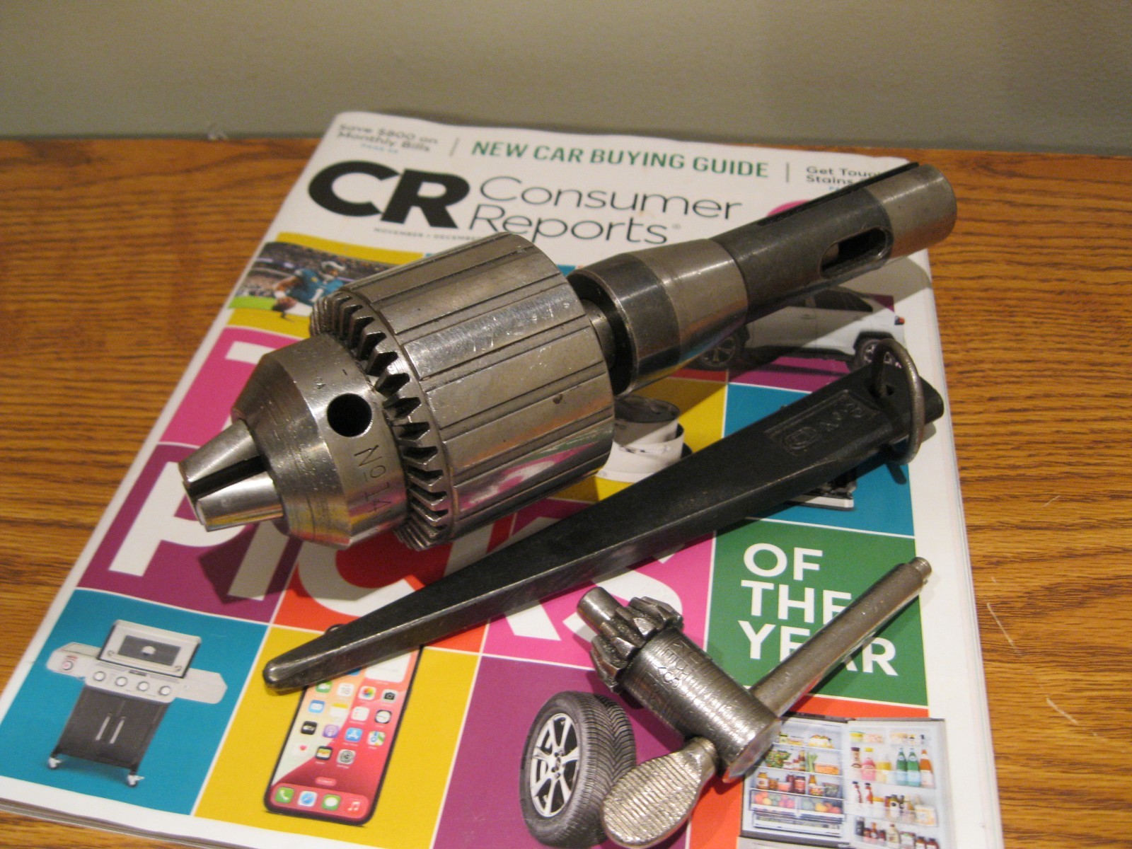 JACOBS #14N 0-1/2″ DRILL CHUCK W/R8 HOLDER KEY AND DRIFT PIN MACHINIST TOOLS
