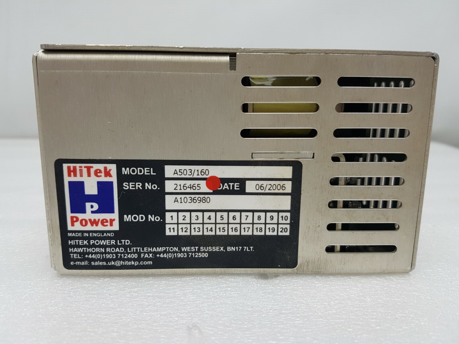 HiTek Power A503/160 MH60/503/03 HIGH VOLTAGE POWER SUPPLY
