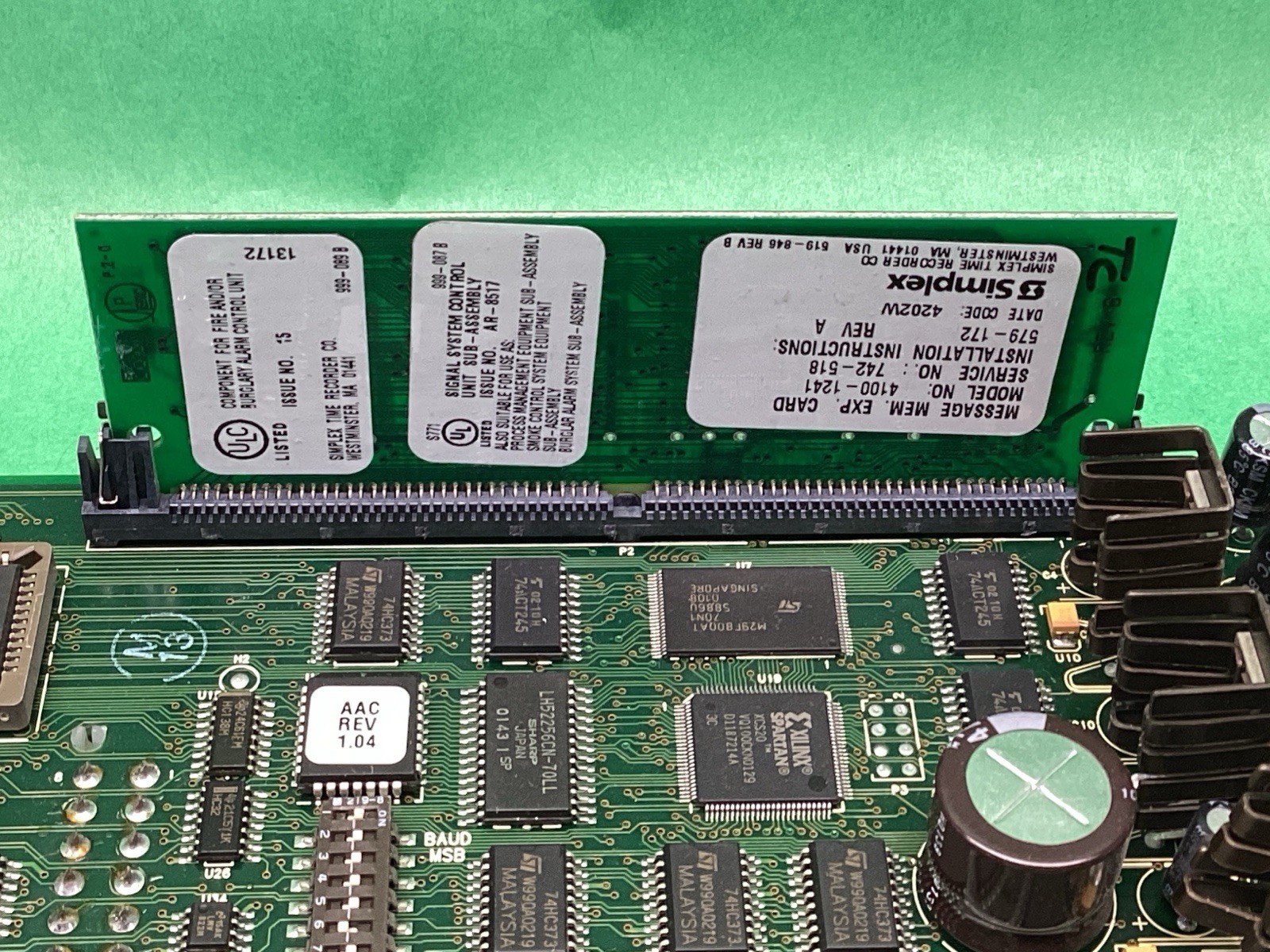 Simplex 4100-1210 Analog Audio Controller 566-218 + Memory Expansion 4100-1241