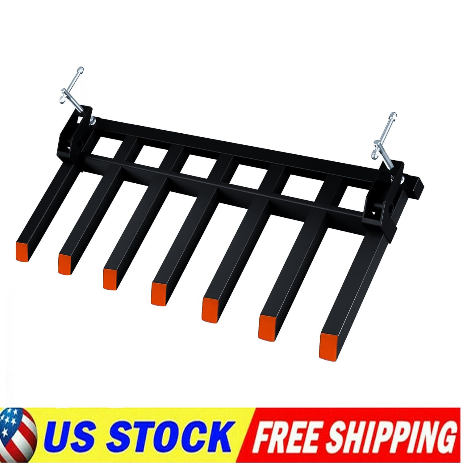 ✨7 Fork 5400LB Clamp on Debris Forks Fit 68″Bucket,Heavy Duty Tractor Attachment