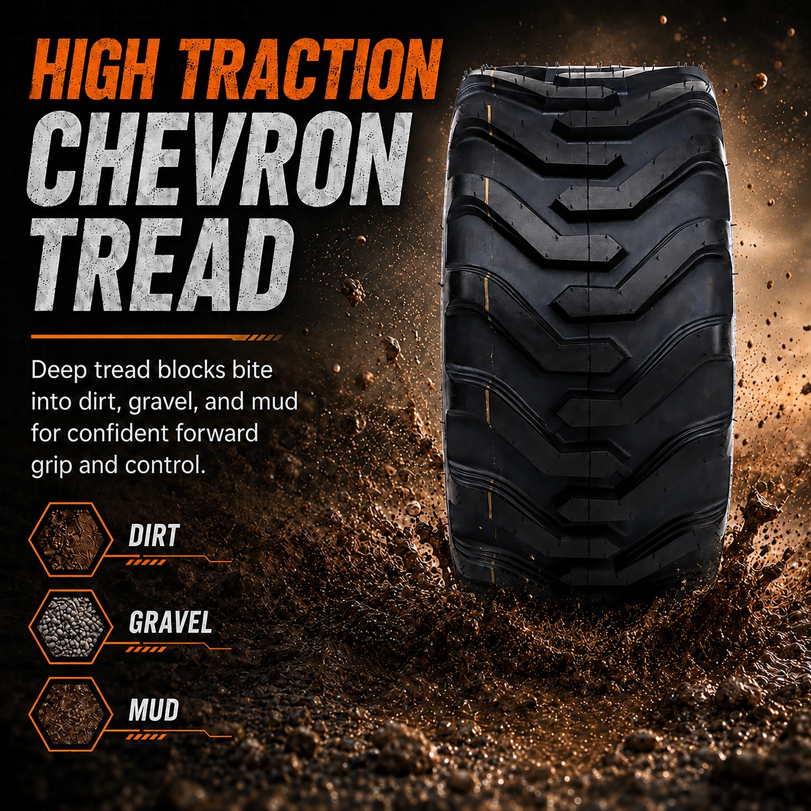 HALBERD 18×8.50-10 Skid Steer Tractor Tires 8 Ply Industrial 18×8.5×10 Tubeless