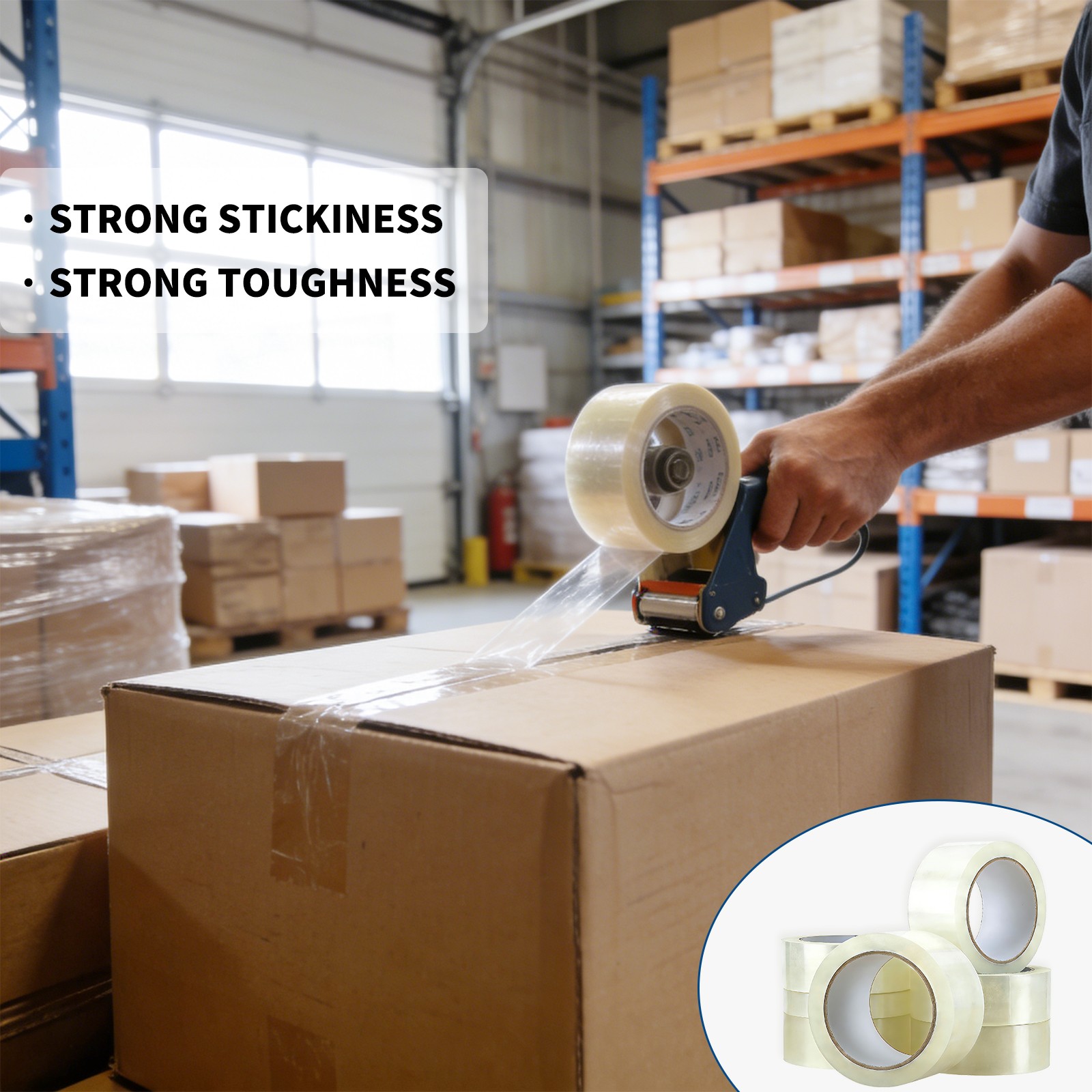 12 Rolls 2 mil 2″x110yd 330FT Heavy Duty Packing Sealing Tape