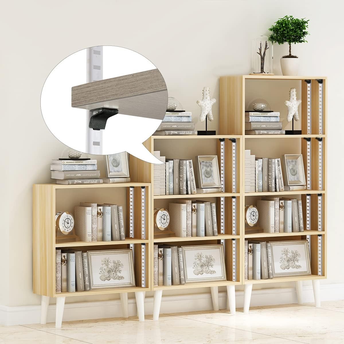 Shelf Clips 28 PCS Adjustable Brackets 255 Standard, Heavy Duty Metal Cabinet