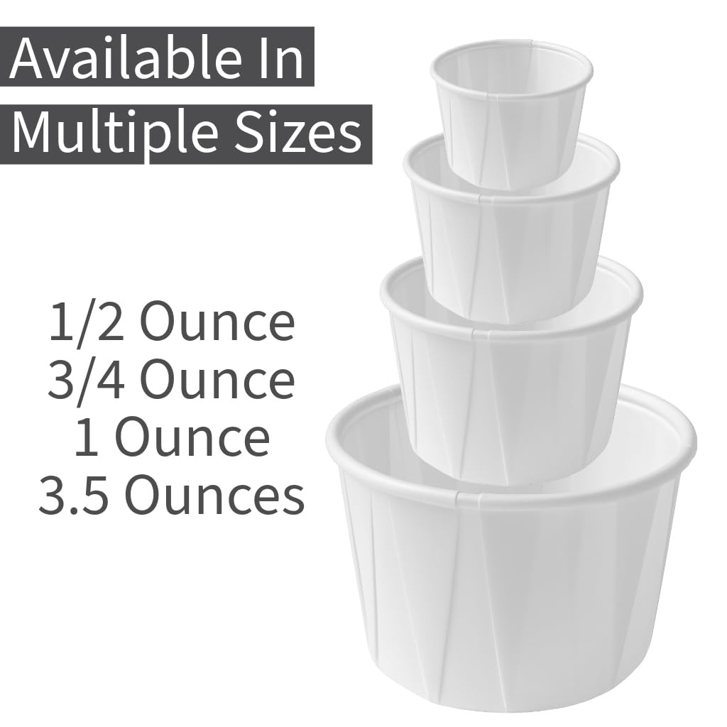 Paper Souffle Cups 0.75 oz (Pack of 250) – Disposable Portion Cups for Medici…