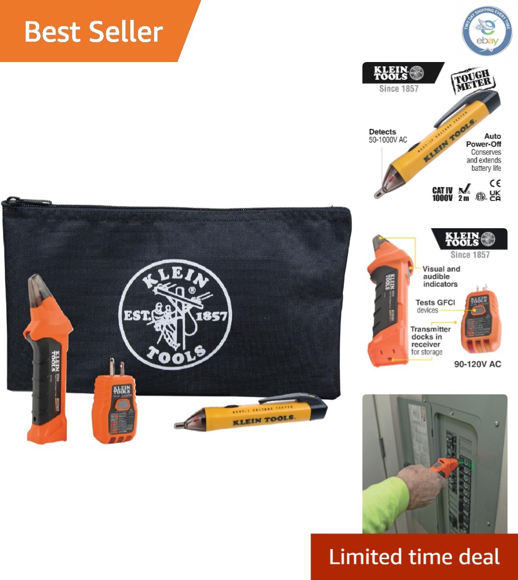 Complete 3-Piece Electric Circuit Testing Kit – GFCI & Voltage Tester Included