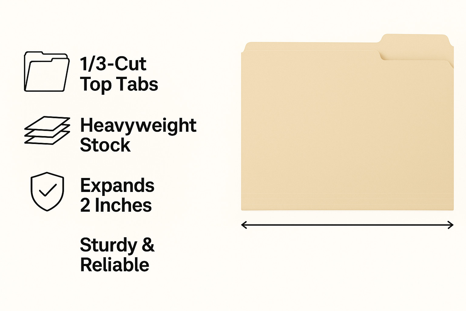 Pendaflex File Folders Letter Manila 1/3-Cut Tabs 11 Pt Stock 100 Pack BubbleBox